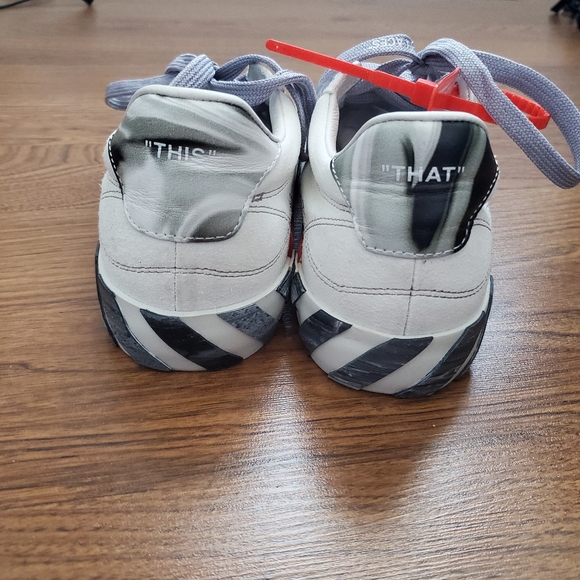 Off White Low Vulcanized Canvas Sneakers - Picture 3 of 6